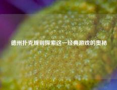 德州扑克规则探索这一经典游戏的奥秘
