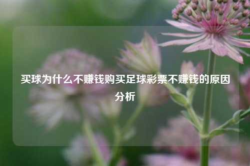 买球为什么不赚钱购买足球彩票不赚钱的原因分析