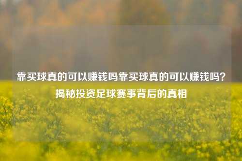 靠买球真的可以赚钱吗靠买球真的可以赚钱吗？揭秘投资足球赛事背后的真相