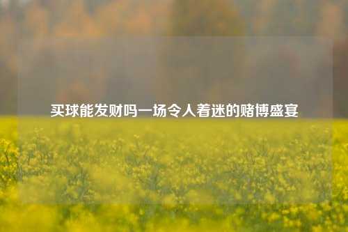 买球能发财吗一场令人着迷的赌博盛宴