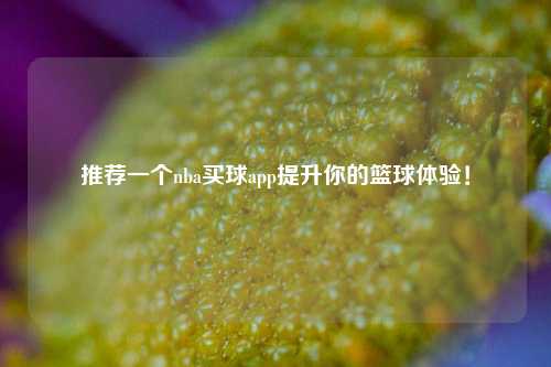 推荐一个nba买球app提升你的篮球体验！