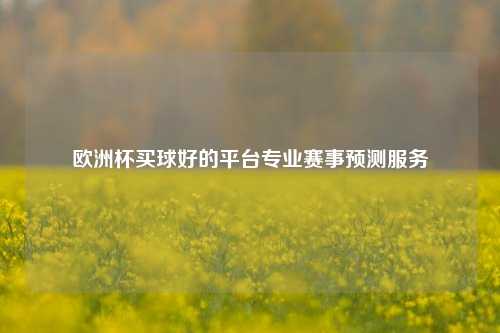 欧洲杯买球好的平台专业赛事预测服务